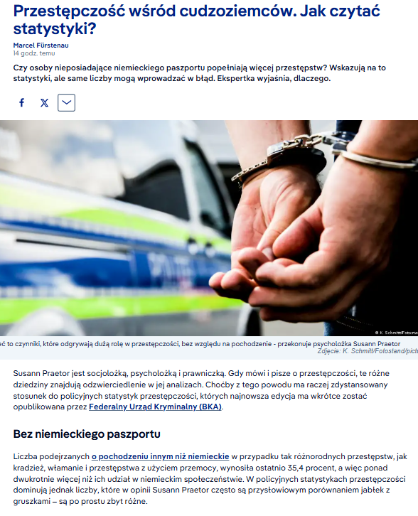 Niemcy: Deutsche Welle wyjaśnia statystyki przestępczości wśród cudzoziemców