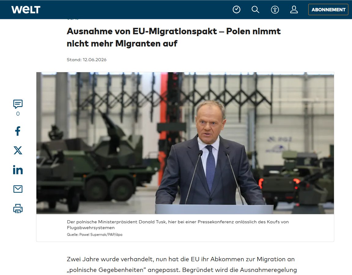 🇩🇪🇵🇱Niemcy: Die Welt o polskim wyjątku od relokacji w Pakcie Migracyjnym UE