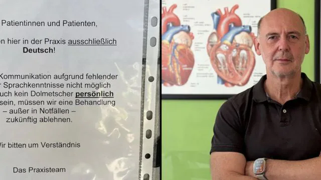 🇩🇪Niemcy: Gera. Kardiolog wiesza tabliczkę „Mówimy wyłącznie po niemiecku”
