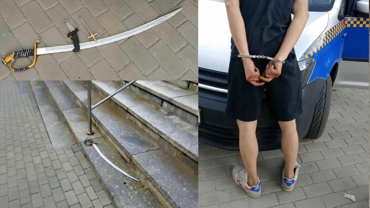 Polska: Mysłowice. Ukrainiec wymachiwał szablą w centrum miasta