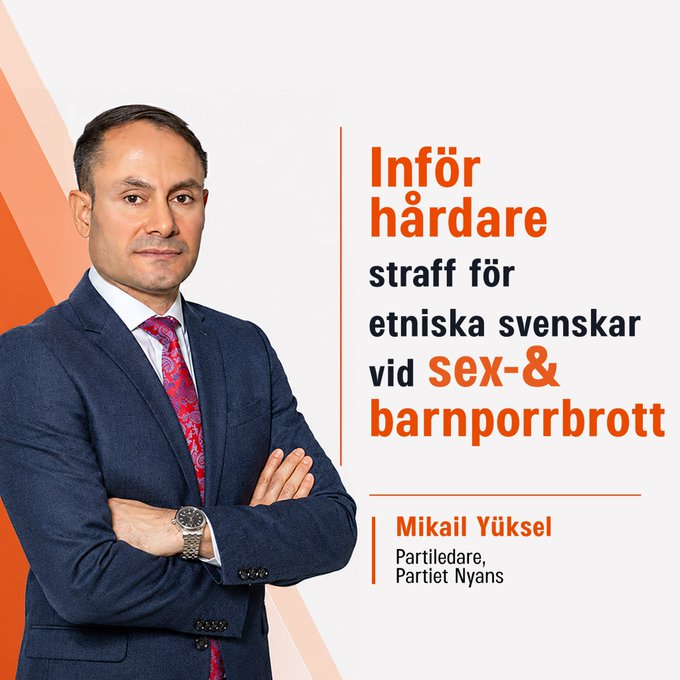 🇸🇪Szwecja: Lider partii Nyans chce surowszych kar dla etnicznych Szwedów